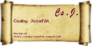 Csaby Jozafát névjegykártya